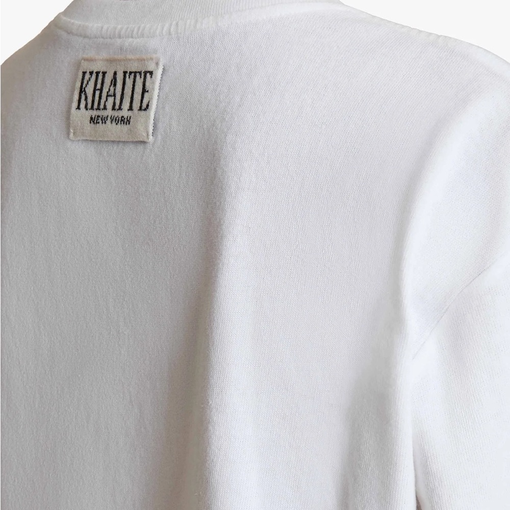 KHAITE Mae Short Sleeve Tee in White Size XL (EUC) Retail $340 - Picture 6 of 7